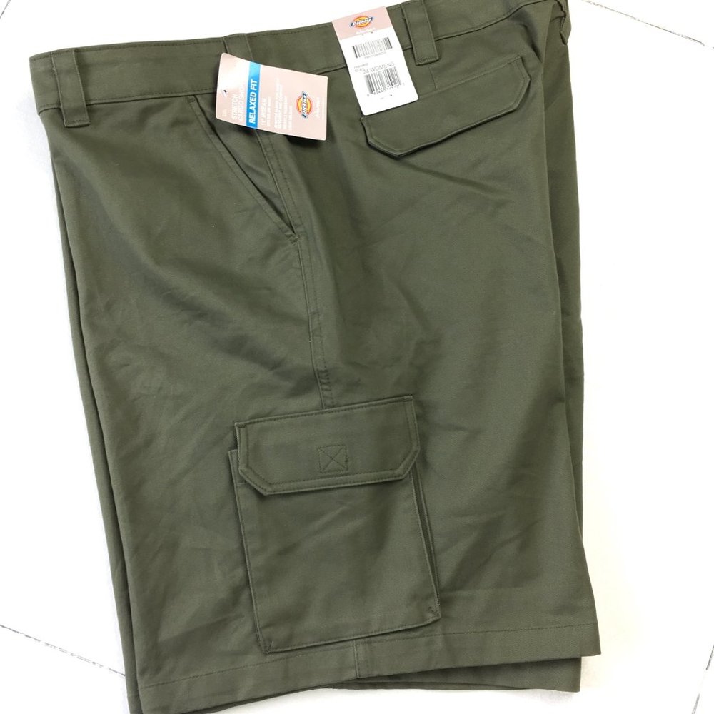 DICKIES  Stretch Relaxed Fit Khaki  Cargo Shorts Women's  Sz 24 NWT - Picture 6 of 14